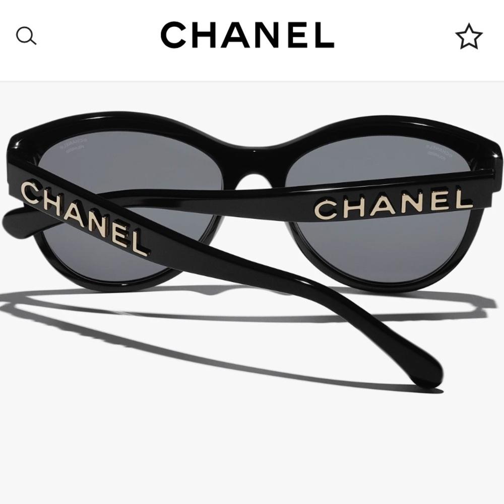 CHANEL PANTOS SUNGLASSES,                          Black. Lenses Gray, Polarized